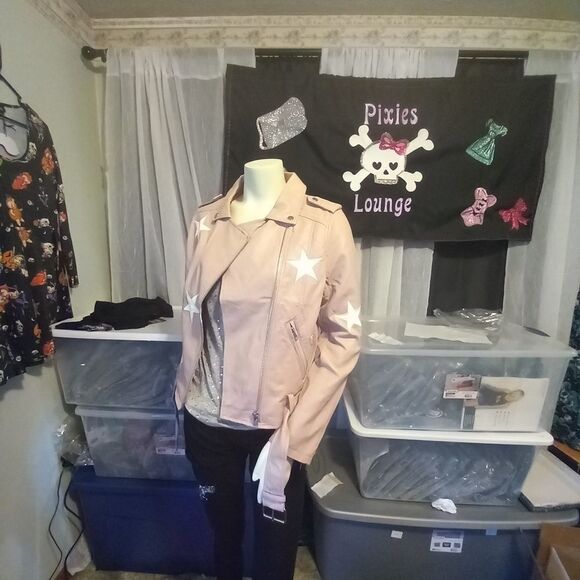 Vegan Leather Star Jacket NWT - Picture 1 of 8